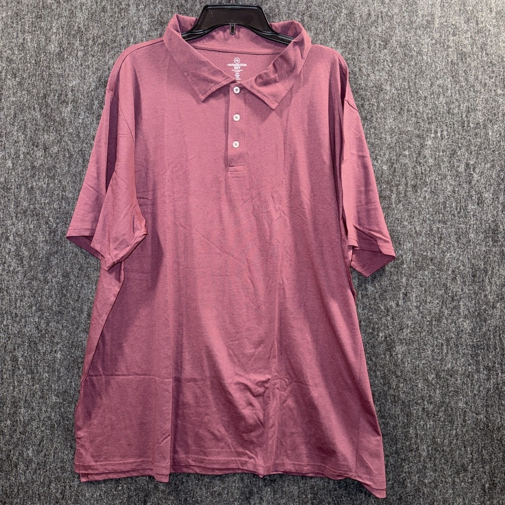 Real Essentials Men's Polo Shirt Size 3XT Maroon Short Sleeve Golf Tennis
